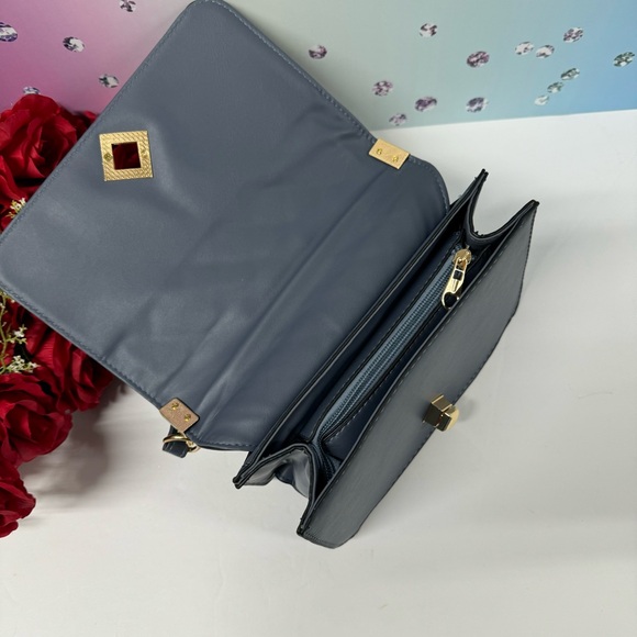 SUPER SALE QUILTED FLAP BAG SLATE BLUE - Picture 8 of 10